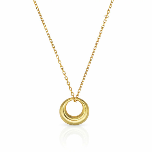 Gold Donut Pendant Necklace