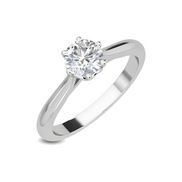 Sterling Silver Oval Cut Solitaire Engagement Ring