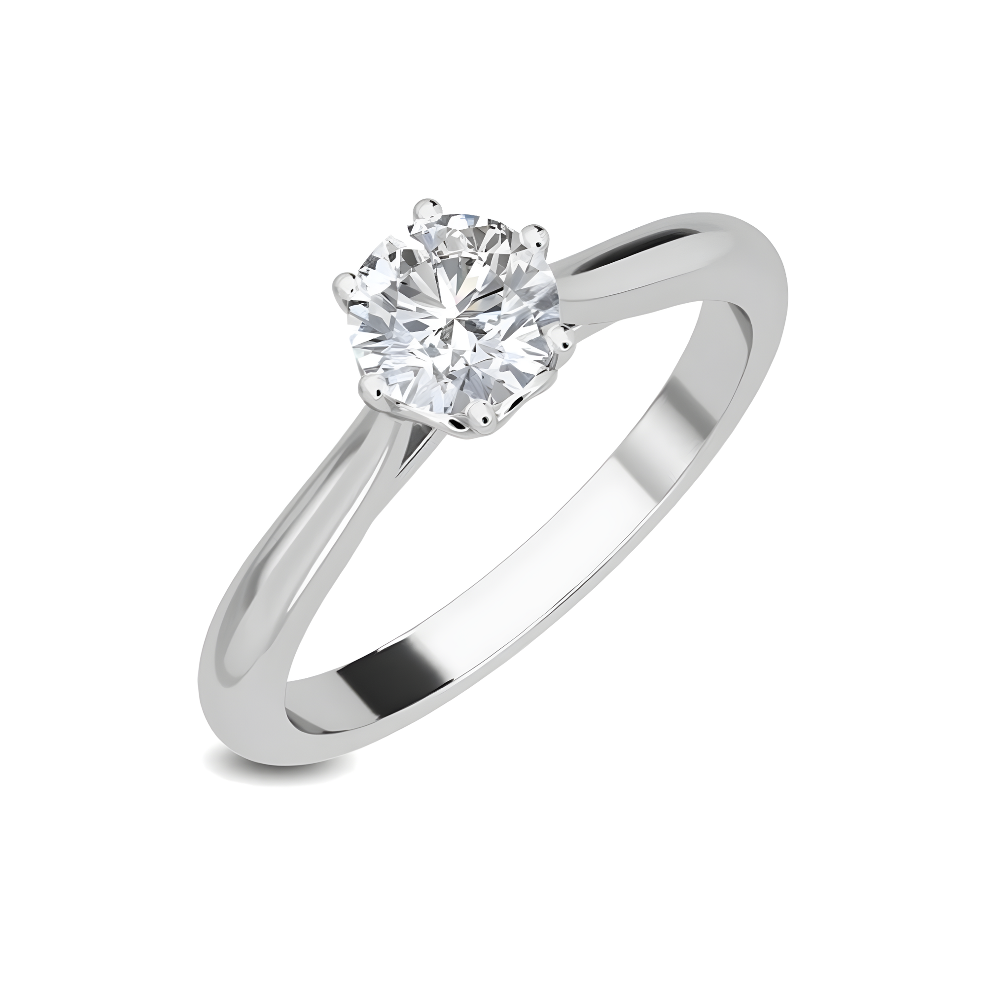 Sterling Silver Oval Cut Solitaire Engagement Ring