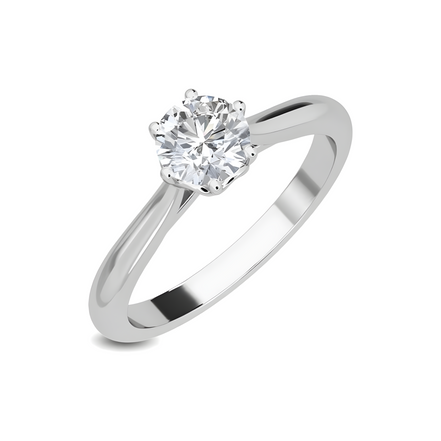 Sterling Silver Oval Cut Solitaire Engagement Ring