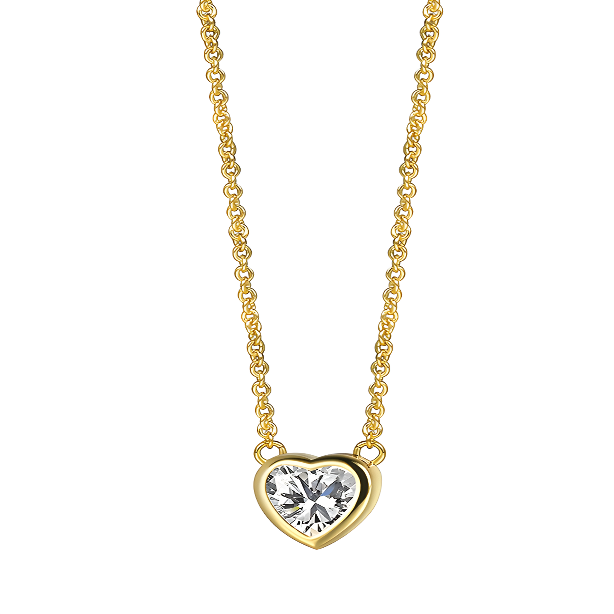 Gold Heart Pendant Necklace