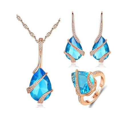 Colored Gems 3 Piece Jewelry Set