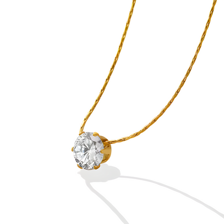 Solitaire Crystal Pendant Necklace