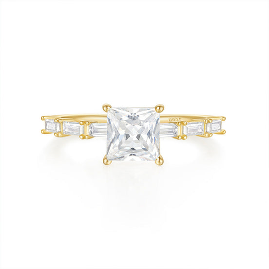 Luxury Square Diamond Studded Ring for Women