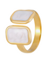 Gold Mother of Pearl Adjustable Open Band Ring
