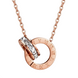 Rose Gold Roman Numeral Interlocking Necklace