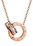 Rose Gold Roman Numeral Interlocking Necklace