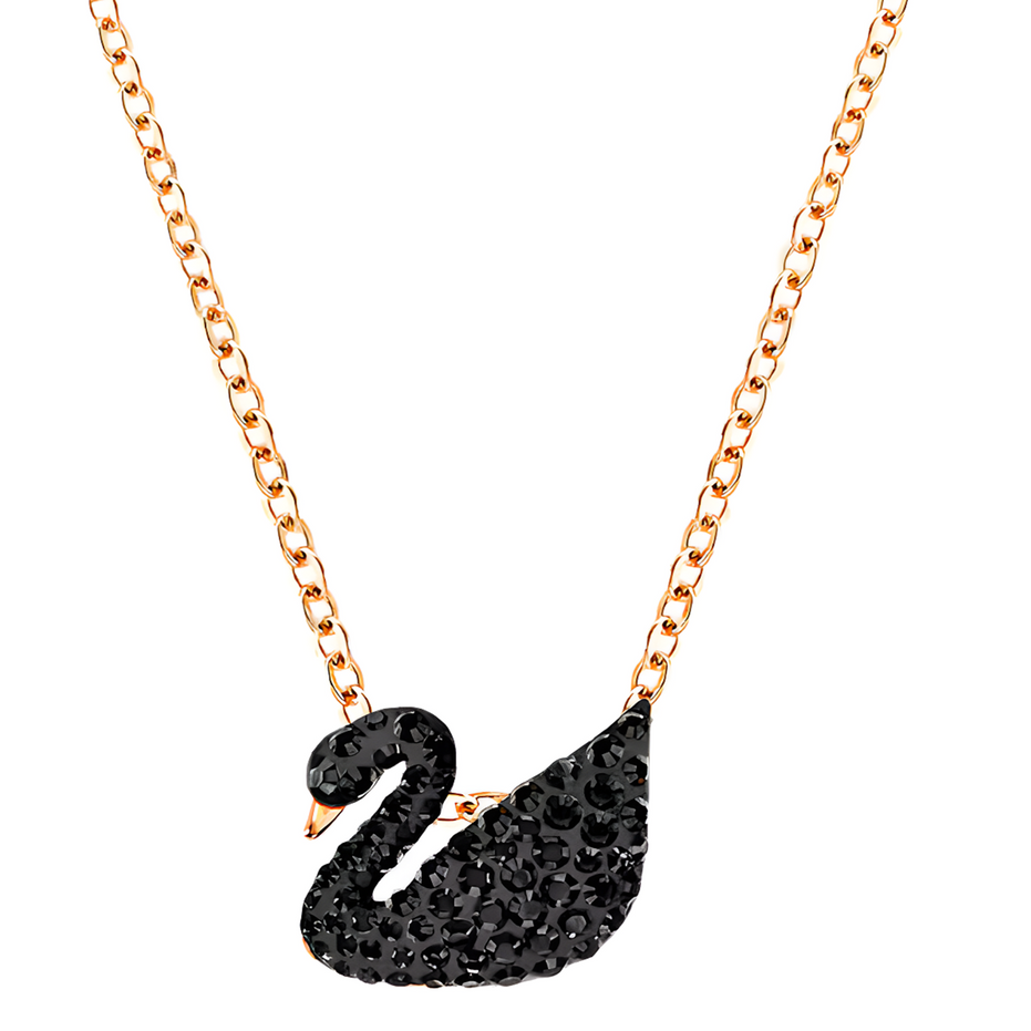 Crystal Swan Pendant Necklace