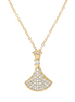 Gold Art Deco Fan Necklace