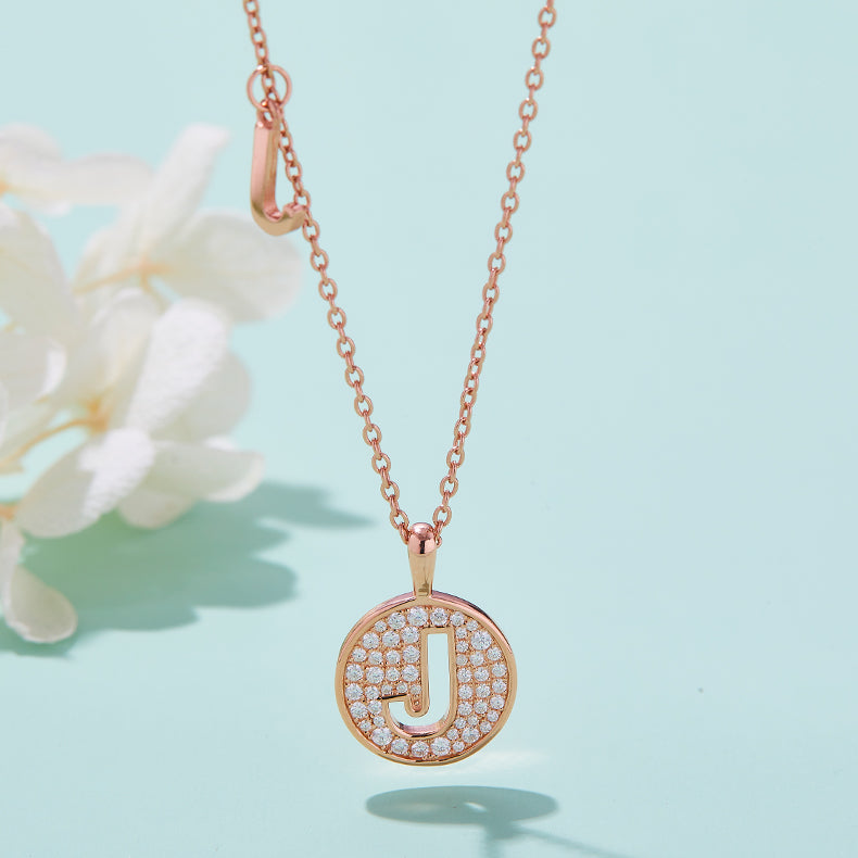 J Initial Moissanite Necklace
