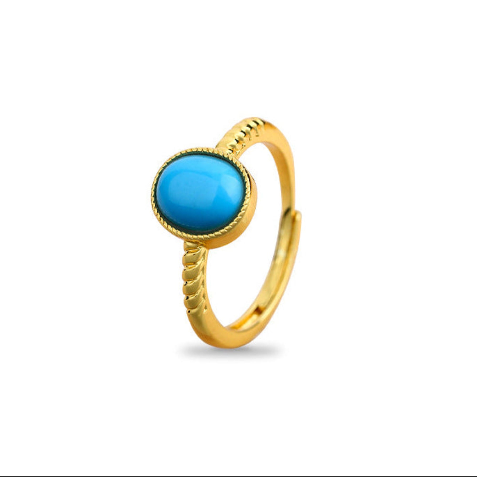 Gold-Plated Turquoise Ring for Women