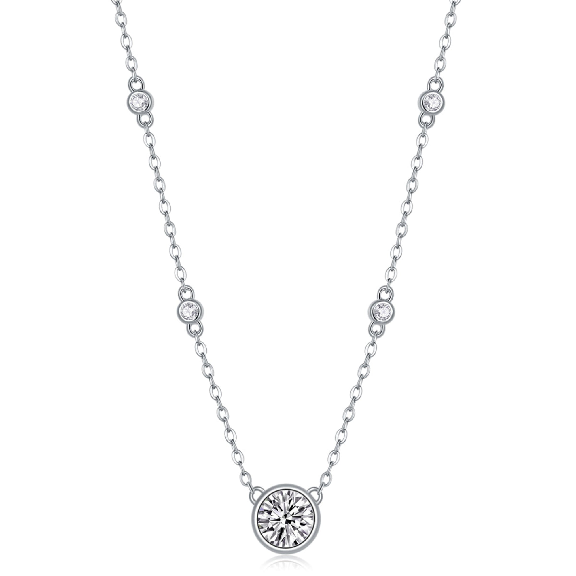 Natural Reverie Moissanite Necklace | Platinum S925 Silver