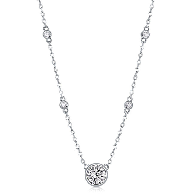 Natural Reverie Moissanite Necklace | Platinum S925 Silver