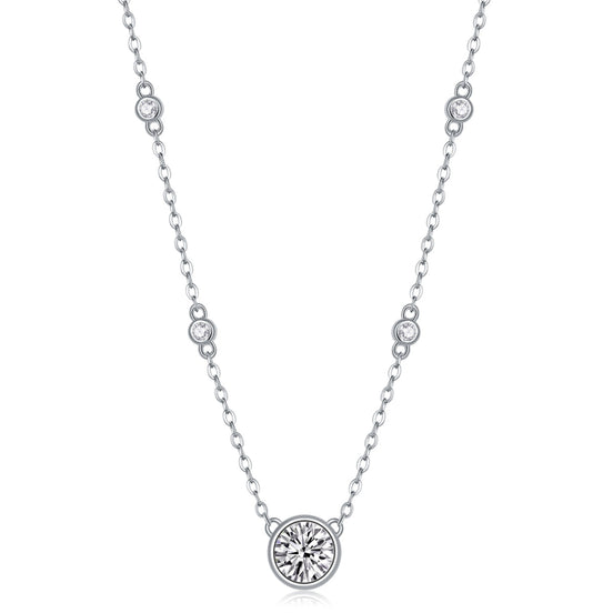 Natural Reverie Moissanite Necklace | Platinum S925 Silver