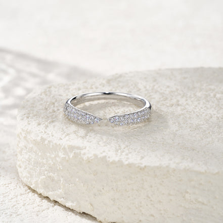 Morganite Solitaire Ring | Platinum-Plated S925 Silver | Jubris