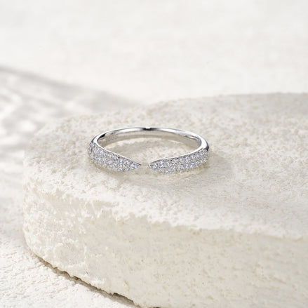 Morganite Solitaire Ring | Platinum-Plated S925 Silver | Jubris