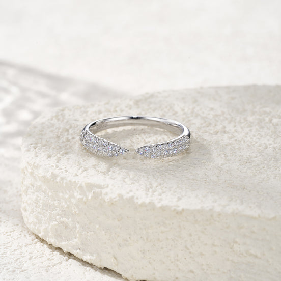 Morganite Solitaire Ring | Platinum-Plated S925 Silver | Jubris