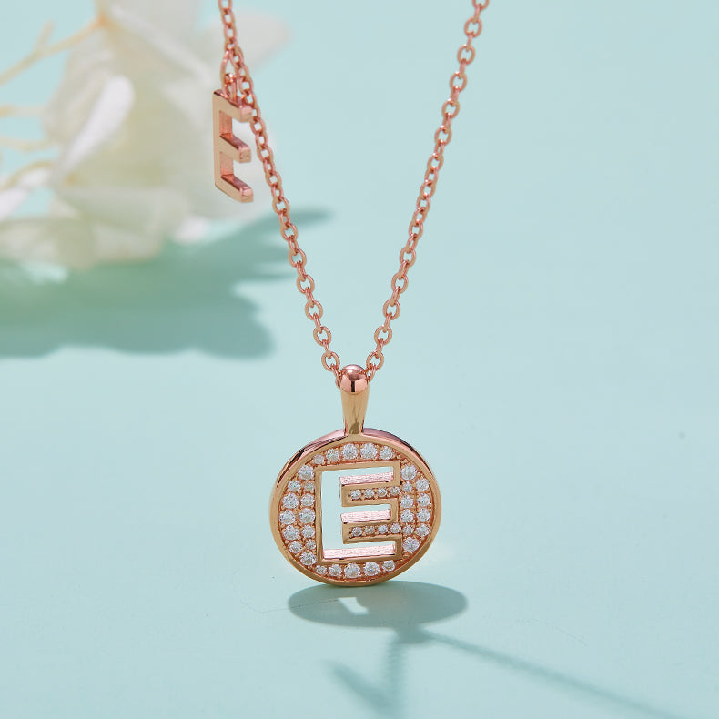 E Initial Moissanite Necklace