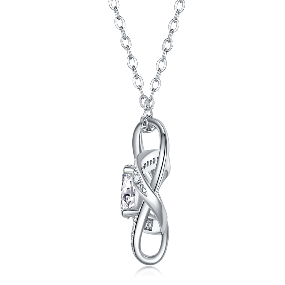 Cycle Moissanite Pendant Necklace | Platinum-plated S925 Silver