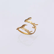 Customized Double Name Open Ring