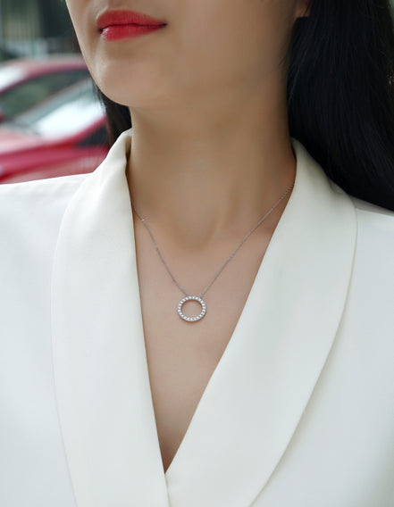 As You Wish Moissanite Pendant Necklace | Platinum S925 Silver