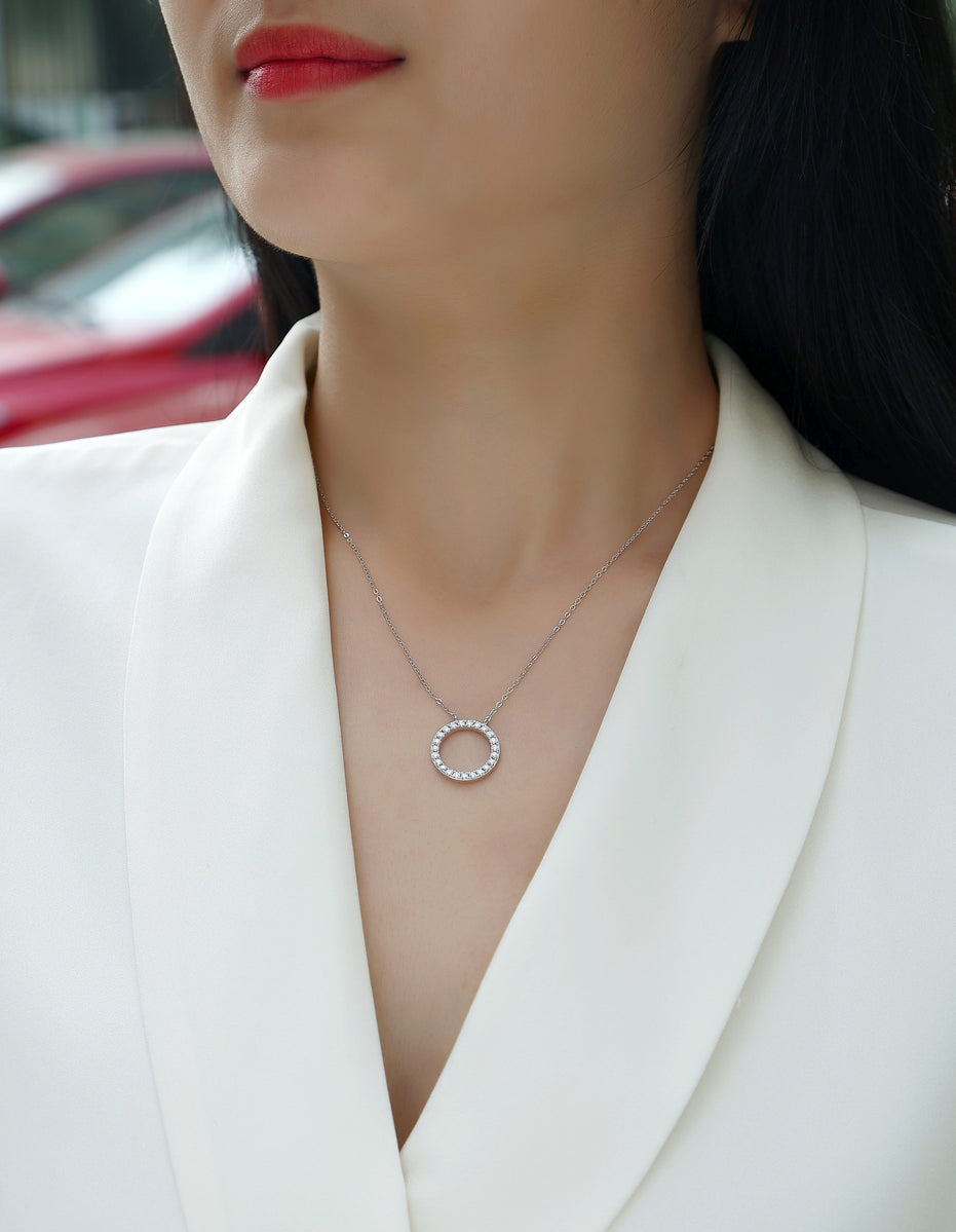 As You Wish Moissanite Pendant Necklace | Platinum S925 Silver
