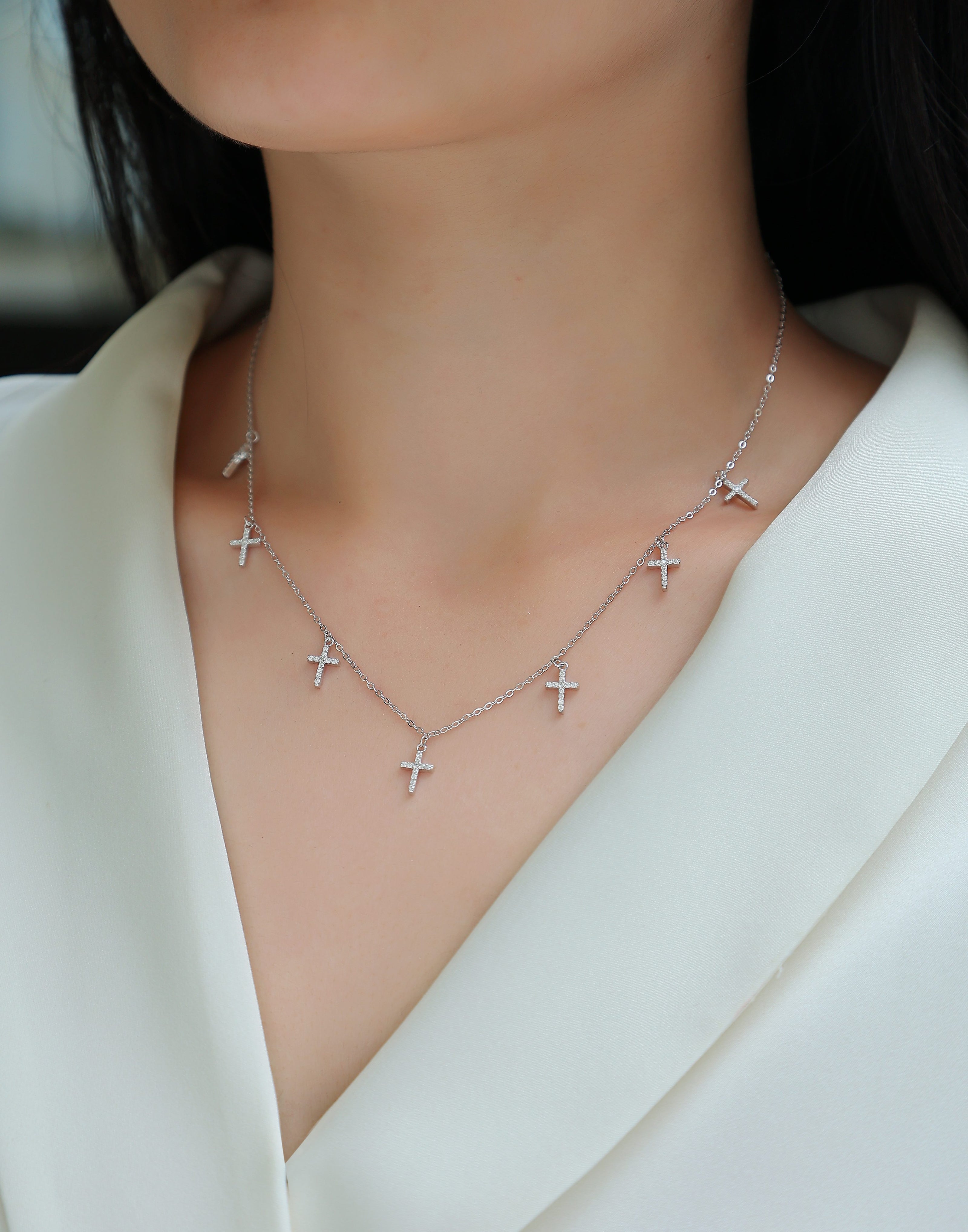 Holy Light Cross Moissanite Necklace