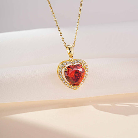 Red Heart Necklace for Women