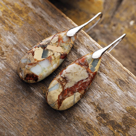 Turquoise Mosaic Teardrop Earrings