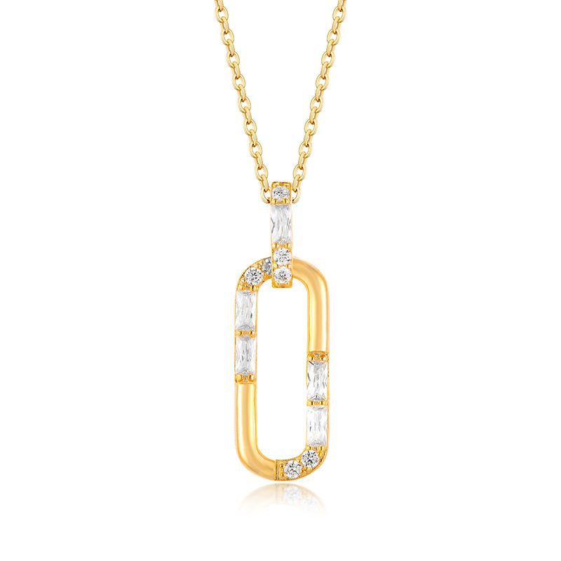 Geometric Diamond Necklace & Earrings Set