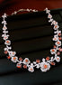 Retro Zircon Rose Flower Earrings & Necklace Set