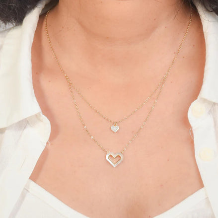 Gold Layered Double Heart Necklace
