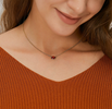 Gold Plated Ruby Red Pendant Necklace