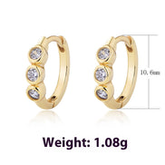 European & American Style Diamond C-Shaped Earrings