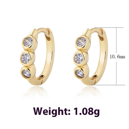 European & American Style Diamond C-Shaped Earrings