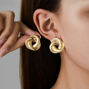 Gold Geometric Irregular Earrings for Women