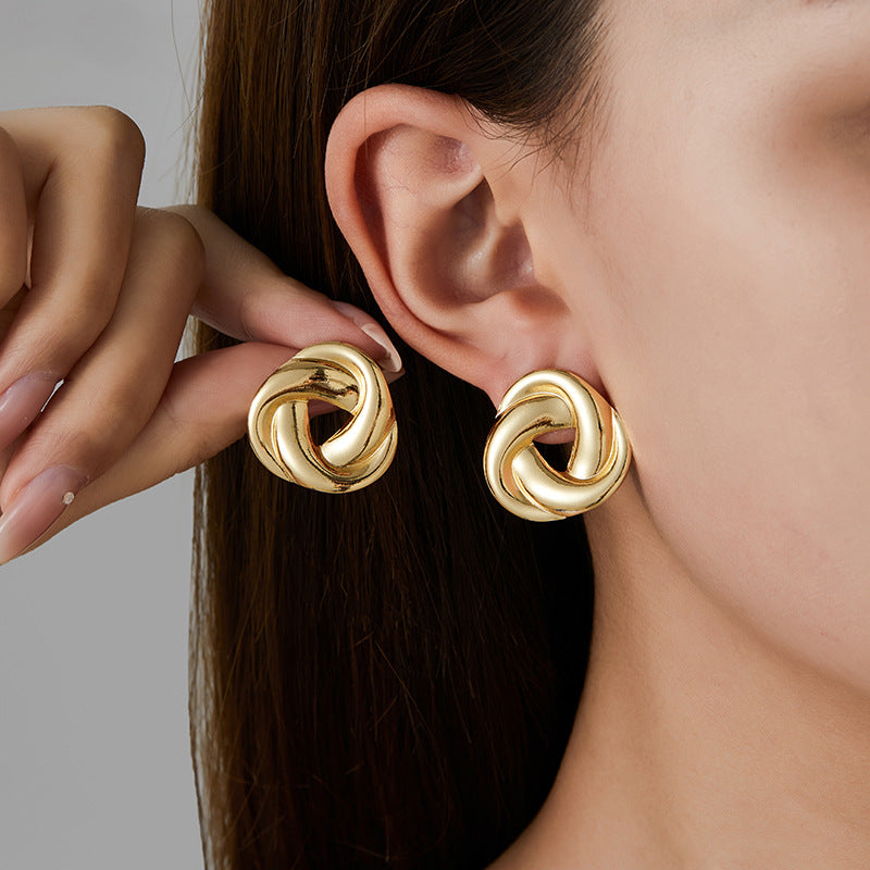 Gold Geometric Irregular Earrings for Women