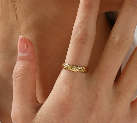 Gold Braided Adjustable Ring