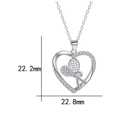 Fashion Tennis Rackets Pendant Necklace Chain