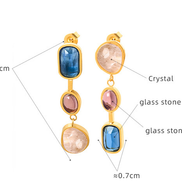 Crystal & Stone Drop Earrings for Women