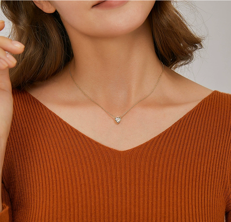 Gold Heart Pendant Necklace