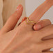 Textured Adjustable Cuff Gold Open Heart Ring