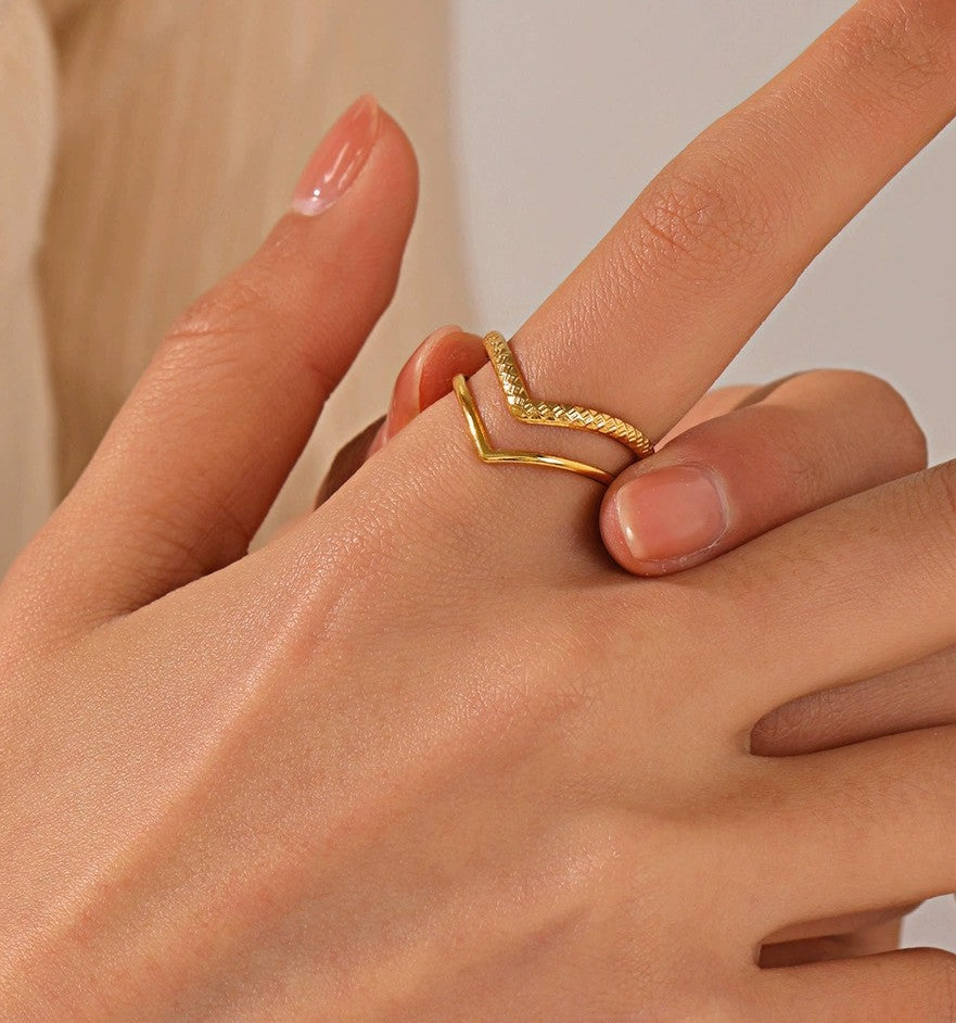 Textured Adjustable Cuff Gold Open Heart Ring