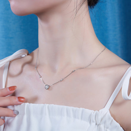 Natural Reverie Moissanite Necklace | Platinum S925 Silver