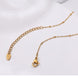 Ellipse Natural Stone Pendant Necklace | Gold Titanium Steel