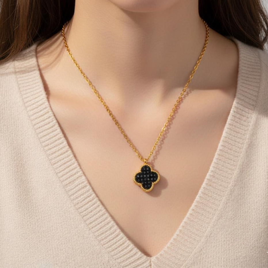 Crystal Clover Pendant Necklace
