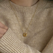 Gold Donut Pendant Necklace