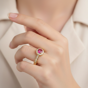 Ruby Halo Engagement Ring