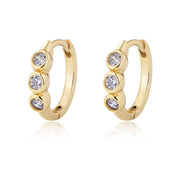 European & American Style Diamond C-Shaped Earrings