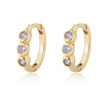 European & American Style Diamond C-Shaped Earrings